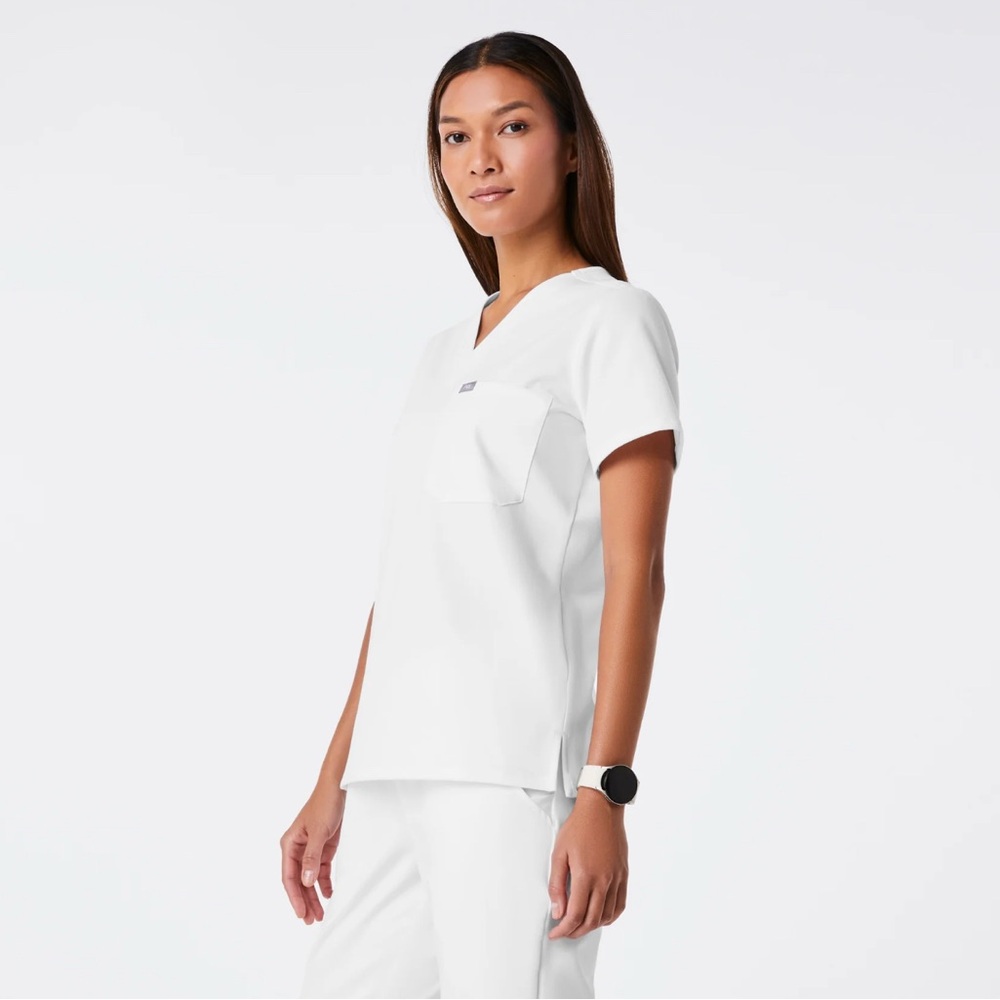Figs White Short Sleeve Tee Classic Design